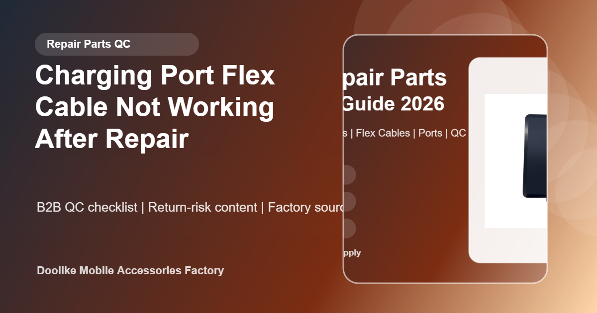 Charging Port Flex Cable Not Working After Repair: Wholesale QC Checklist