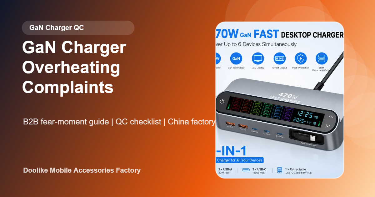 GaN Charger Overheating Complaints: Factory QC Checklist for Importers Before Bulk Orders