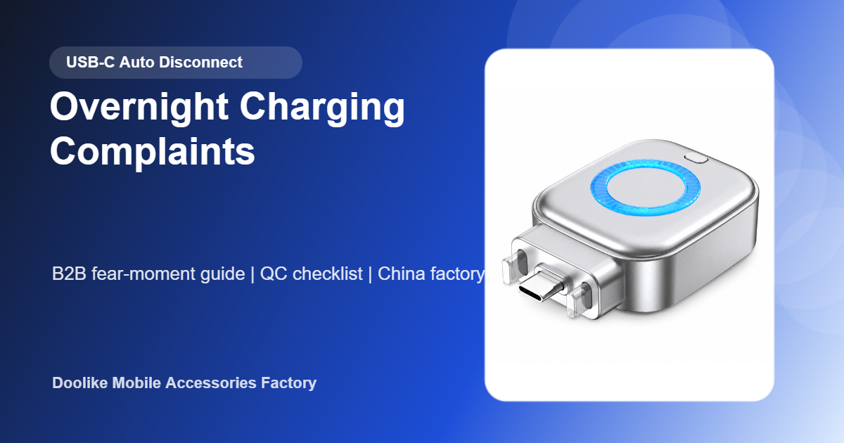 Overnight Charging Complaints: How Importers Can Reduce Battery-Health Returns with USB-C Auto Disconnect Adapters