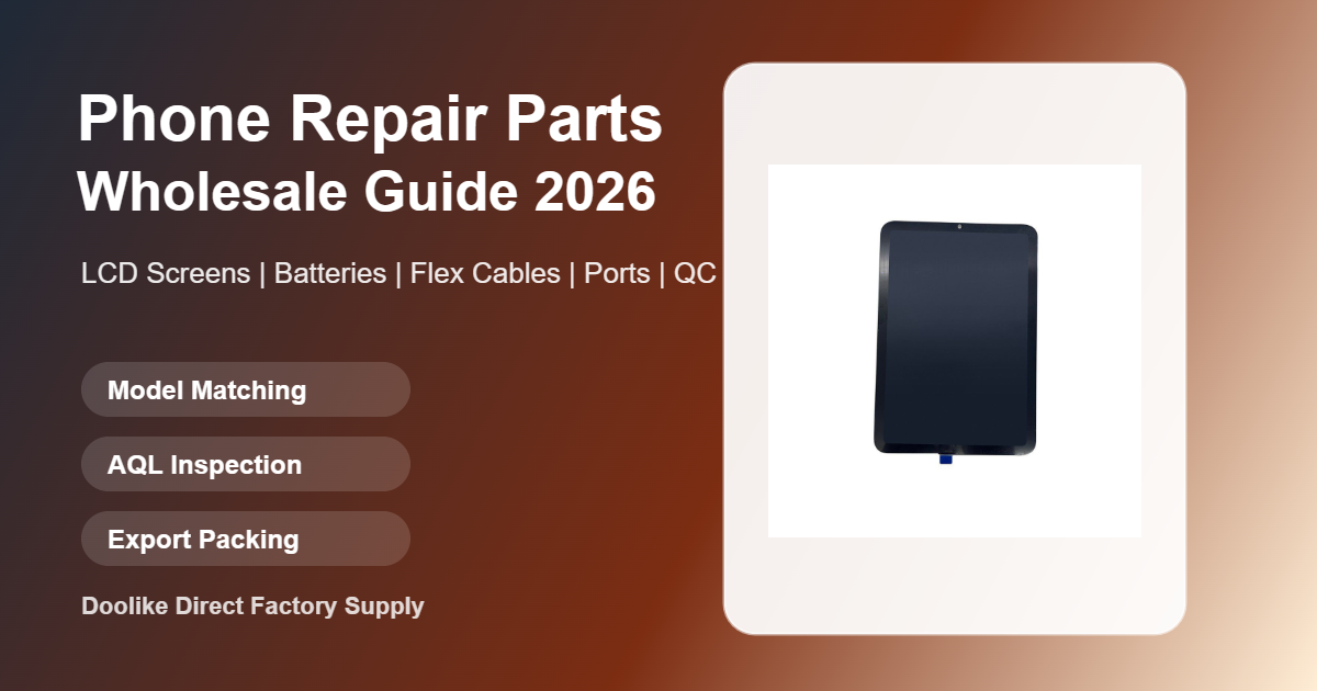 Phone Repair Parts Wholesale Sourcing Guide 2026: Batteries, LCDs, Flex Cables, Ports and QC