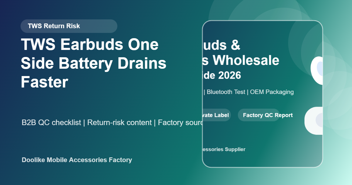 TWS Earbuds One Side Battery Drains Faster: Wholesale Audio QC Checklist