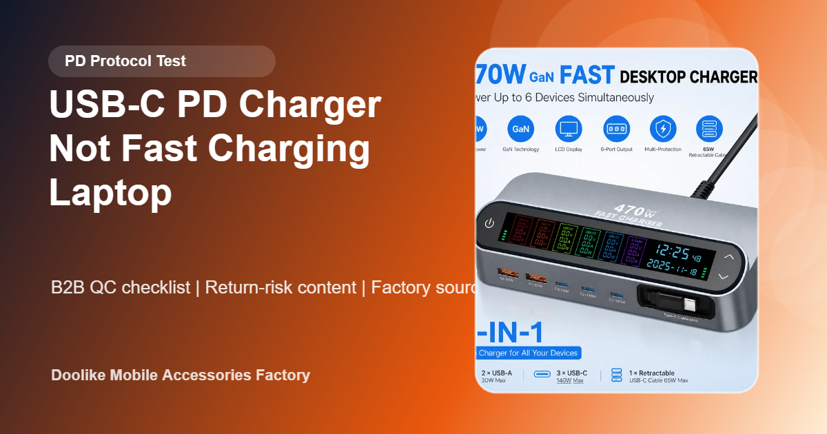 USB-C PD Charger Not Fast Charging Laptop: Importer Protocol Test Checklist