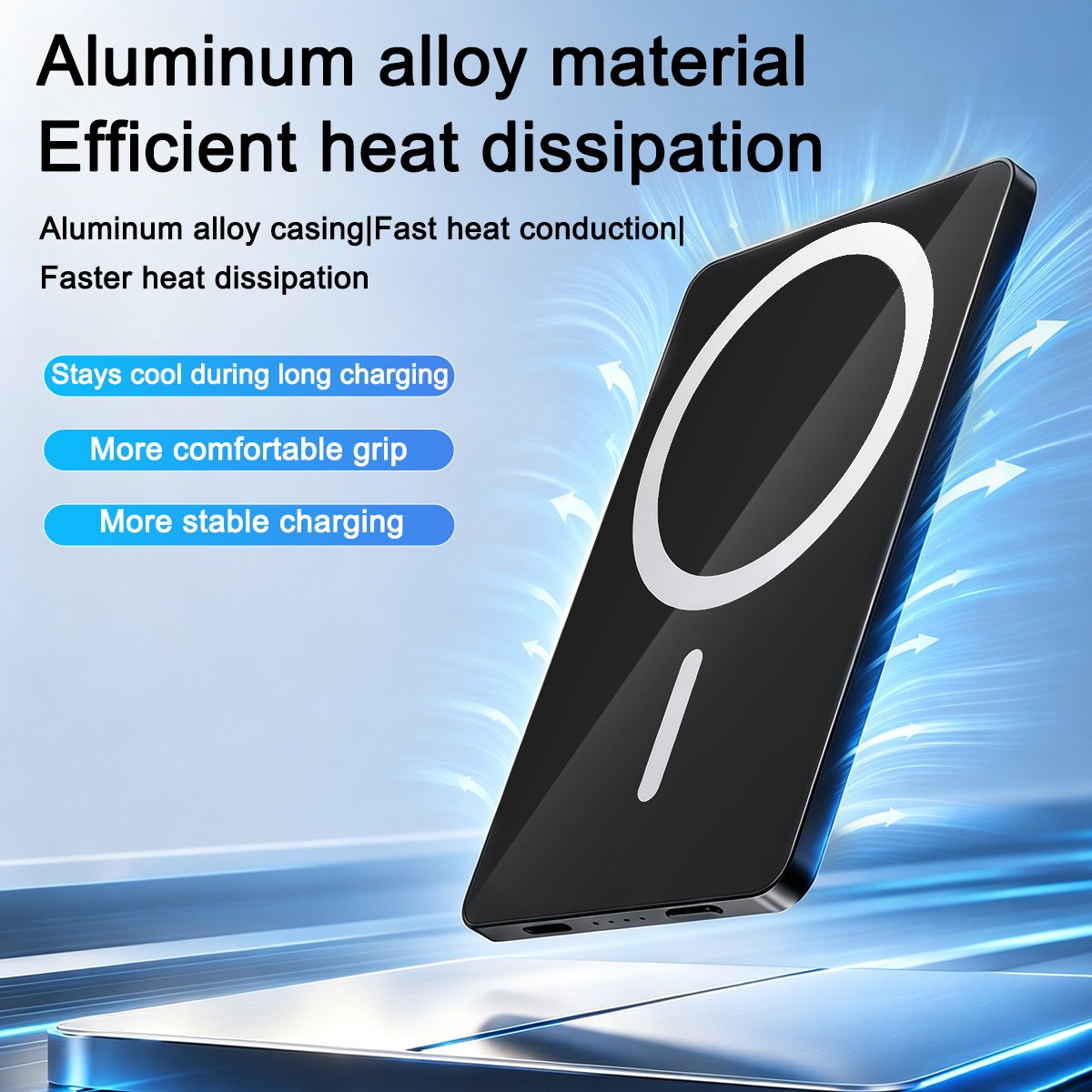 10000mAh Metal Shell Magnetic Wireless Power Bank Wholesale - Image 5
