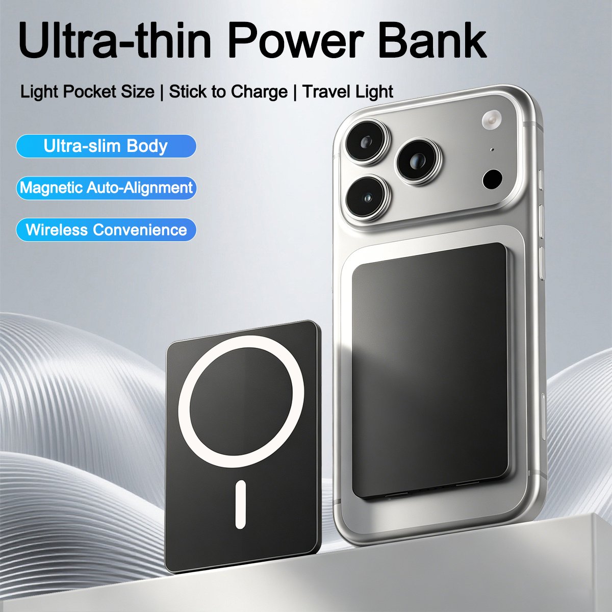10000mAh Metal Shell Magnetic Wireless Power Bank Wholesale