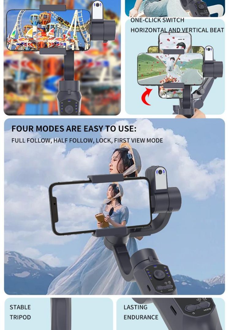 Wholesale F10 Pro Max 3-Axis Gimbal Stabilizer with Magnetic AI Tracking Sensor&Fill Light - Image 6