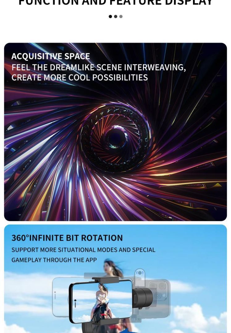 Wholesale F10 Pro Max 3-Axis Gimbal Stabilizer with Magnetic AI Tracking Sensor&Fill Light - Image 4