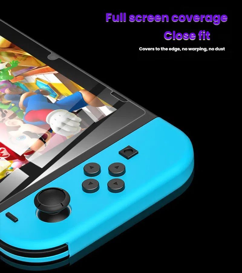 Wholesale Tempered Glass Screen Protector for Nintendo Switch (6.2") - HD Clear & Anti-Blue Light (Purple) - Image 4
