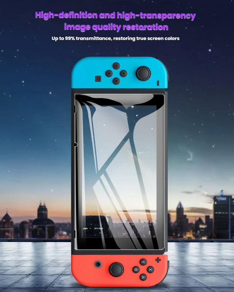 Wholesale Tempered Glass Screen Protector for Nintendo Switch (6.2") - HD Clear & Anti-Blue Light (Purple) - Image 6
