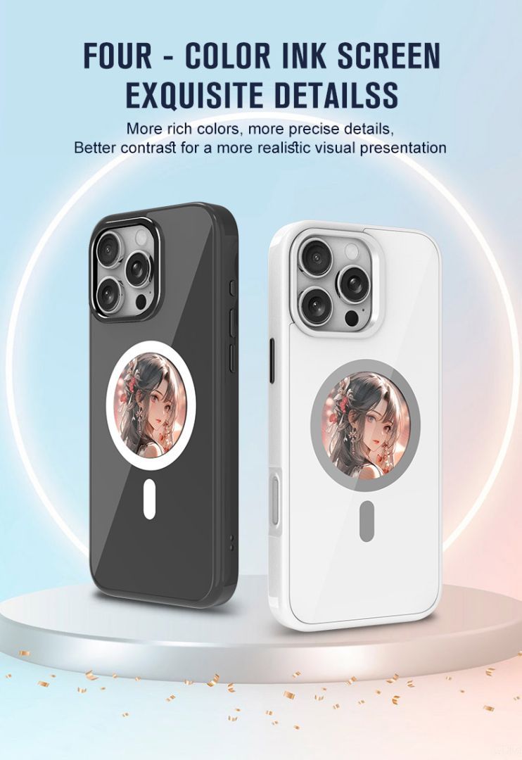 Wholesale Round Screen NFC E-Ink Case with MagSafe - 4-Color DIY Circular Display - Image 5
