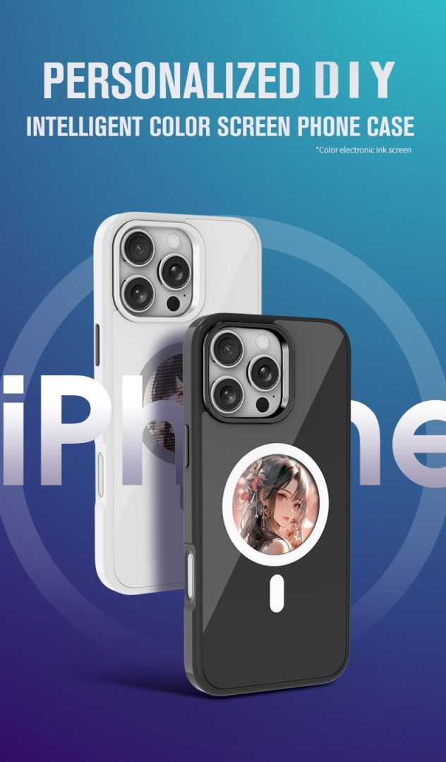 Wholesale Round Screen NFC E-Ink Case with MagSafe - 4-Color DIY Circular Display - Image 2