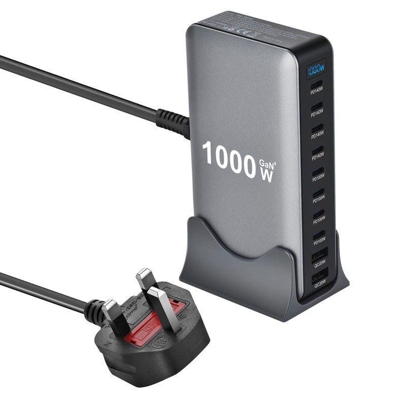 Wholesale 1000W GaN Desktop Charger Station 10 Ports (8C+2A) - PD 140W Multi-Port Fast Charging Hub - Image 8