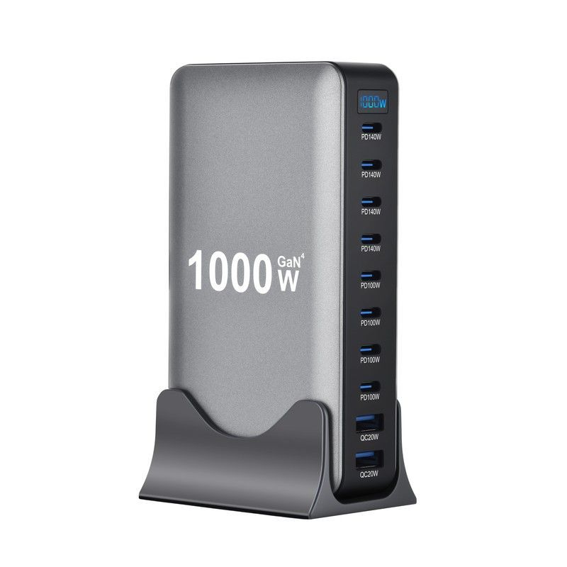 Wholesale 1000W GaN Desktop Charger Station 10 Ports (8C+2A) - PD 140W Multi-Port Fast Charging Hub - Image 2