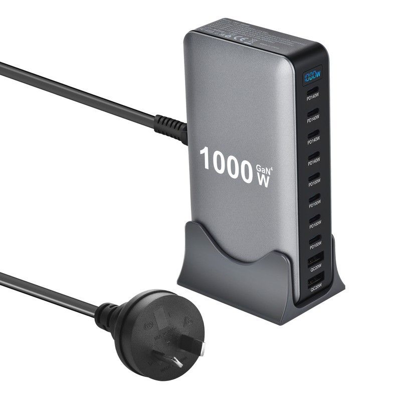 Wholesale 1000W GaN Desktop Charger Station 10 Ports (8C+2A) - PD 140W Multi-Port Fast Charging Hub - Image 7