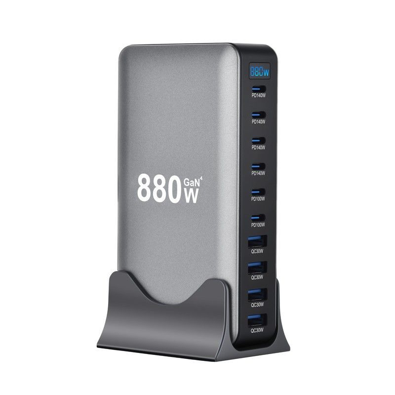 Wholesale 880W GaN Desktop Charger 10 Ports (6C+4A) - PD 140W & QC 30W Charging Station - Image 2