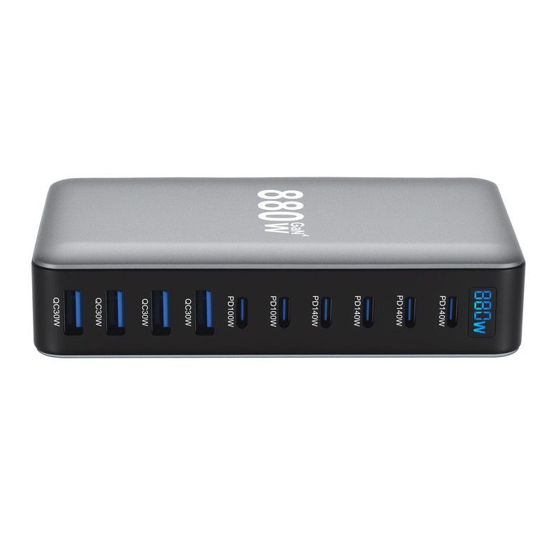 Wholesale 880W GaN Desktop Charger 10 Ports (6C+4A) - PD 140W & QC 30W Charging Station - Image 3