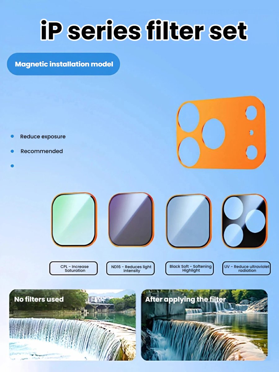 プロフェッショナル撮影用 iPhone対応マグネット式カメラレンズフィルターキット（ND/CPL/UVフィルター付属） - Image 5