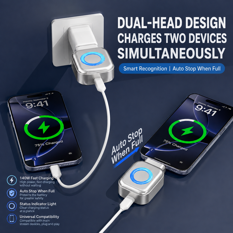 AI 140W USB-C Auto Power Off Charging Protector Adapter for Phone Tablet - Image 5