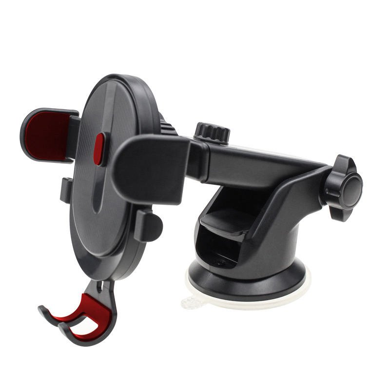 Long-Arm Suction Cup Car Phone Holder with Manual Clamp