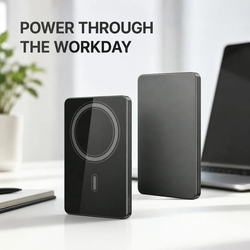 5000mAh Magnetic Wireless Power Bank for iPhone 18 / 17 / 16 Series - 15W Fast Charging