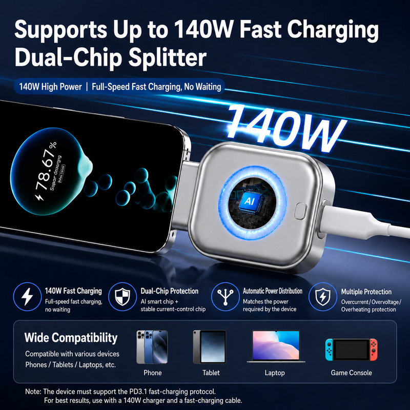 USB-C Physical Power Cut Off Adapter 140W Smart Full Charge Disconnect Protector - Image 7