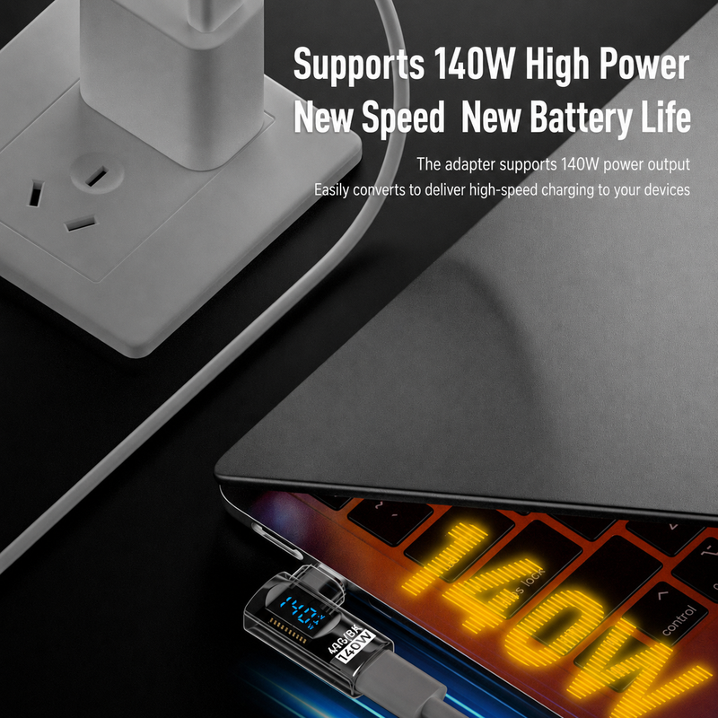 USB4 Right-Angle Adapter with Voltage and Power Display - Image 4
