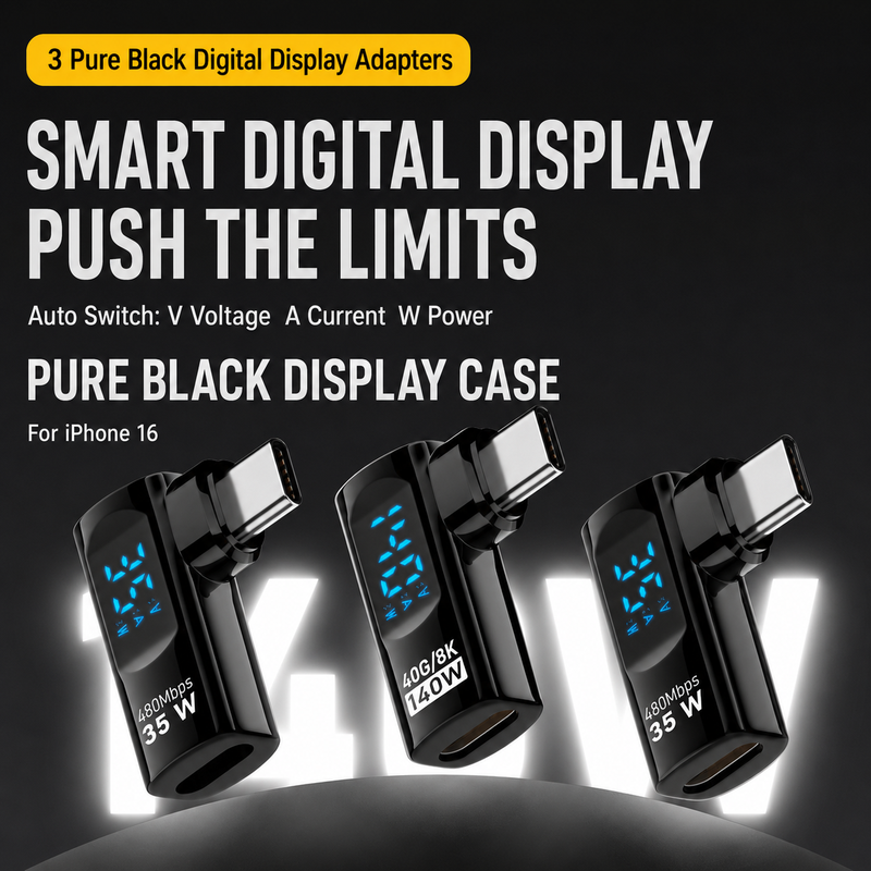 USB4 Right-Angle Adapter with Voltage and Power Display - Image 5