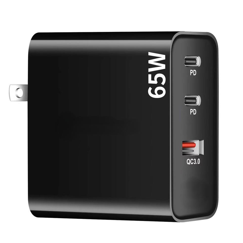 Chargeur mural GaN 65W 2C1A avec prises US EU UK AU en gros - Image 4