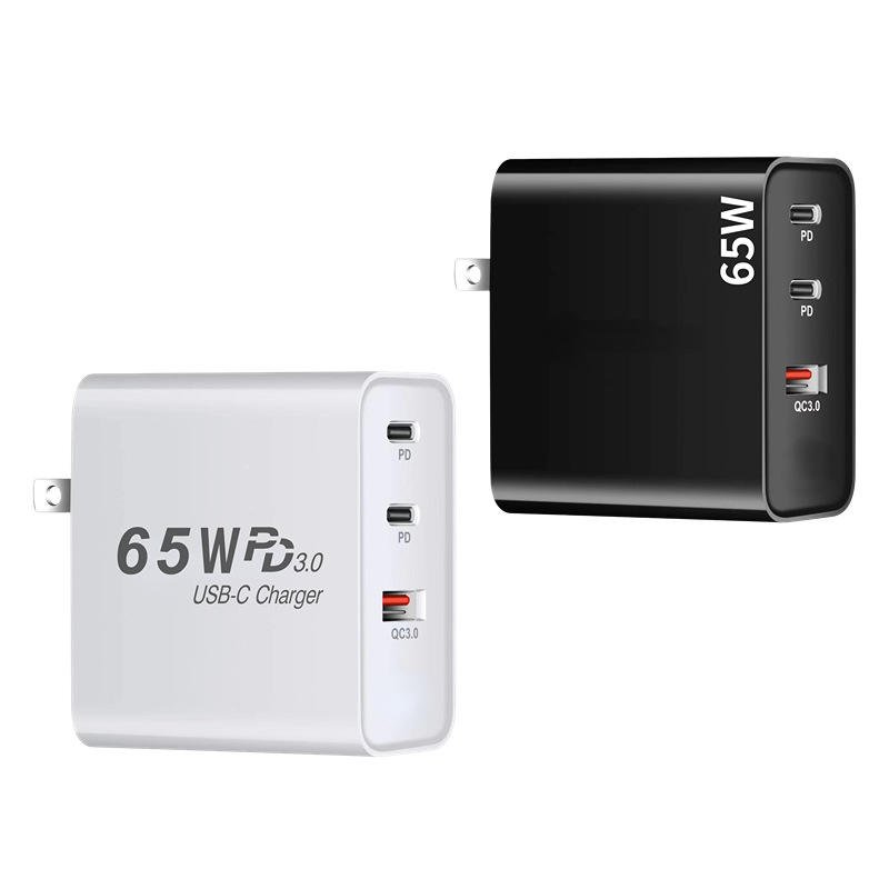 Chargeur mural GaN 65W 2C1A avec prises US EU UK AU en gros - Image 2