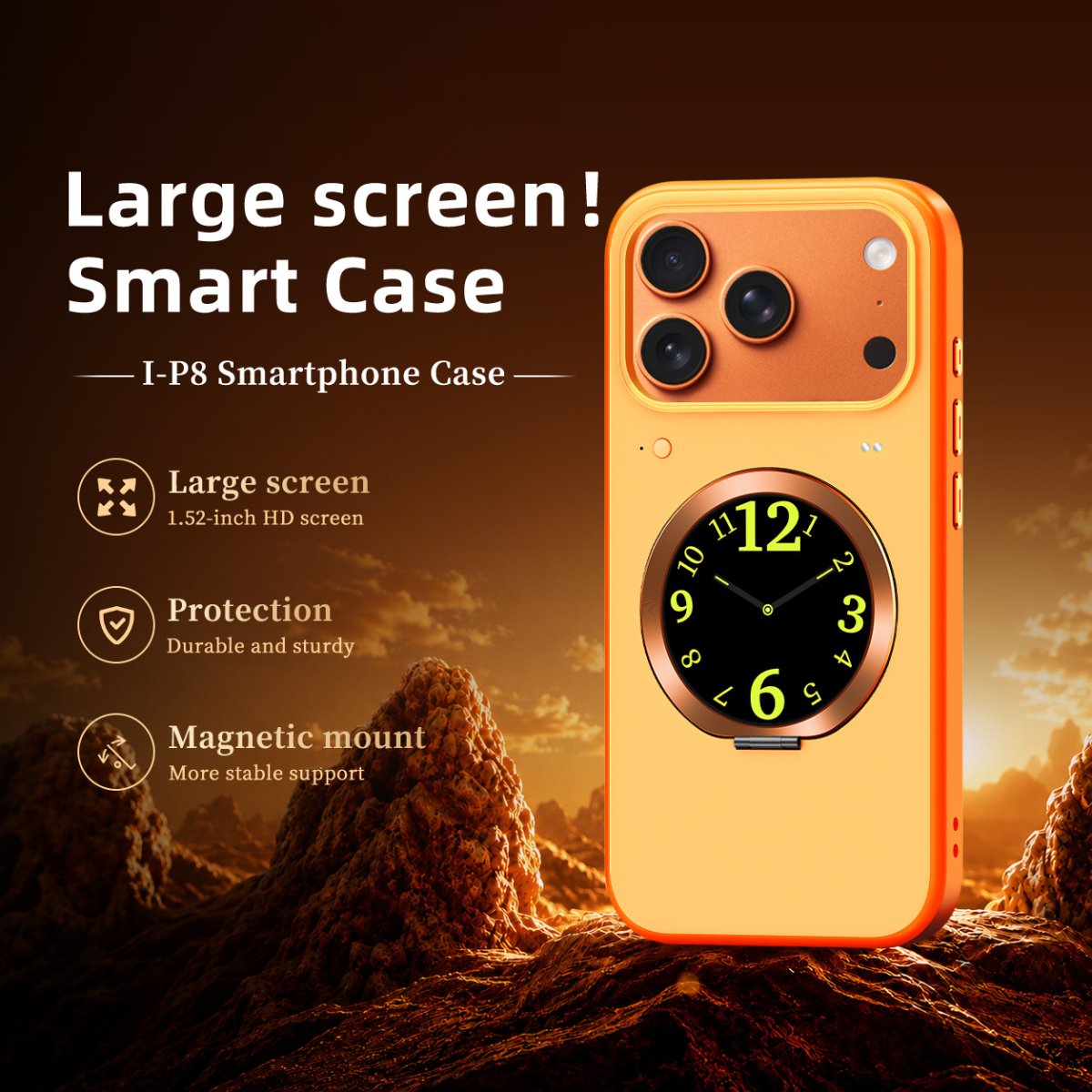 Wholesale I-P8 1.52-Inch Smart Display Magnetic Case for iPhone 17 Pro - Image 4