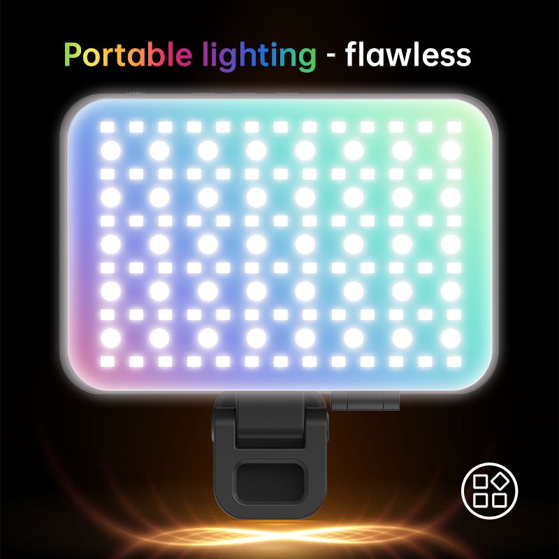 Wholesale K12 Magnetic RGB Selfie Fill Light for Phone – Rechargeable LED Video Light for Vlog & Live Streaming - Image 3