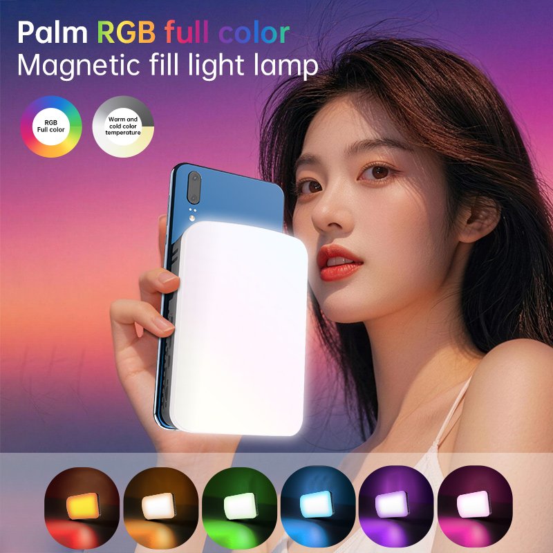 Wholesale K12 Magnetic RGB Selfie Fill Light for Phone – Rechargeable LED Video Light for Vlog & Live Streaming