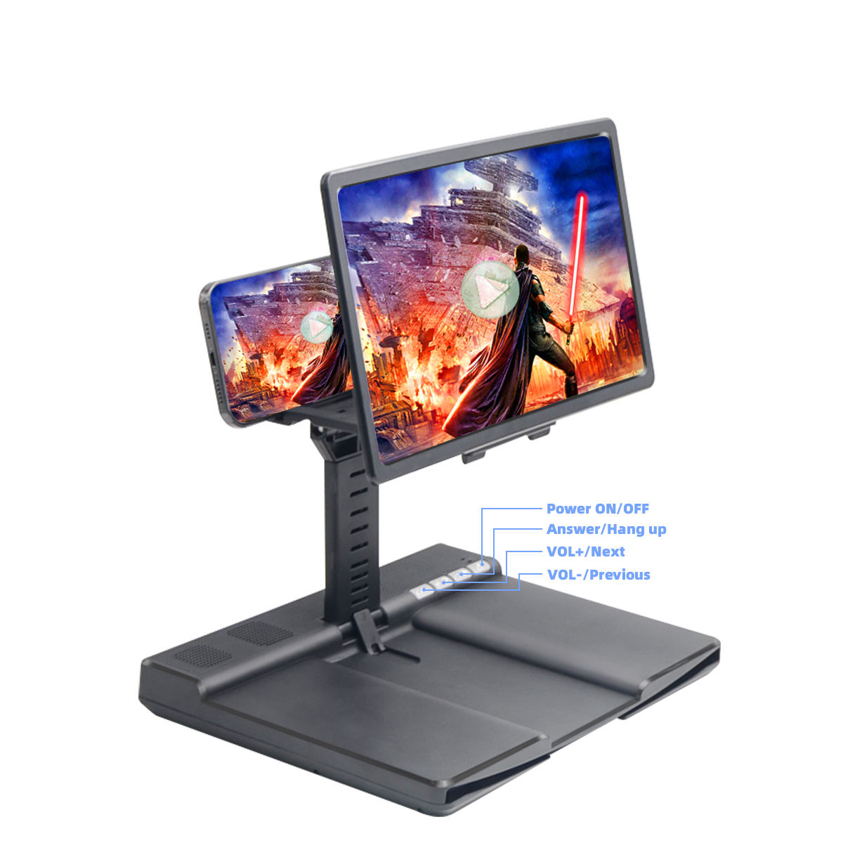 Wholesale L21 12 Inch 3D HD Phone Screen Amplifier with Bluetooth Speaker & Foldable Desktop Stand - Image 4