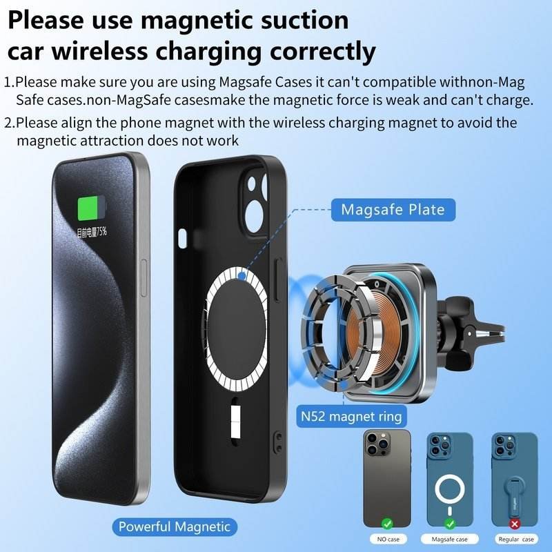Оптовое магнитное автомобильное беспроводное зарядное устройство M68 15W - Image 4
