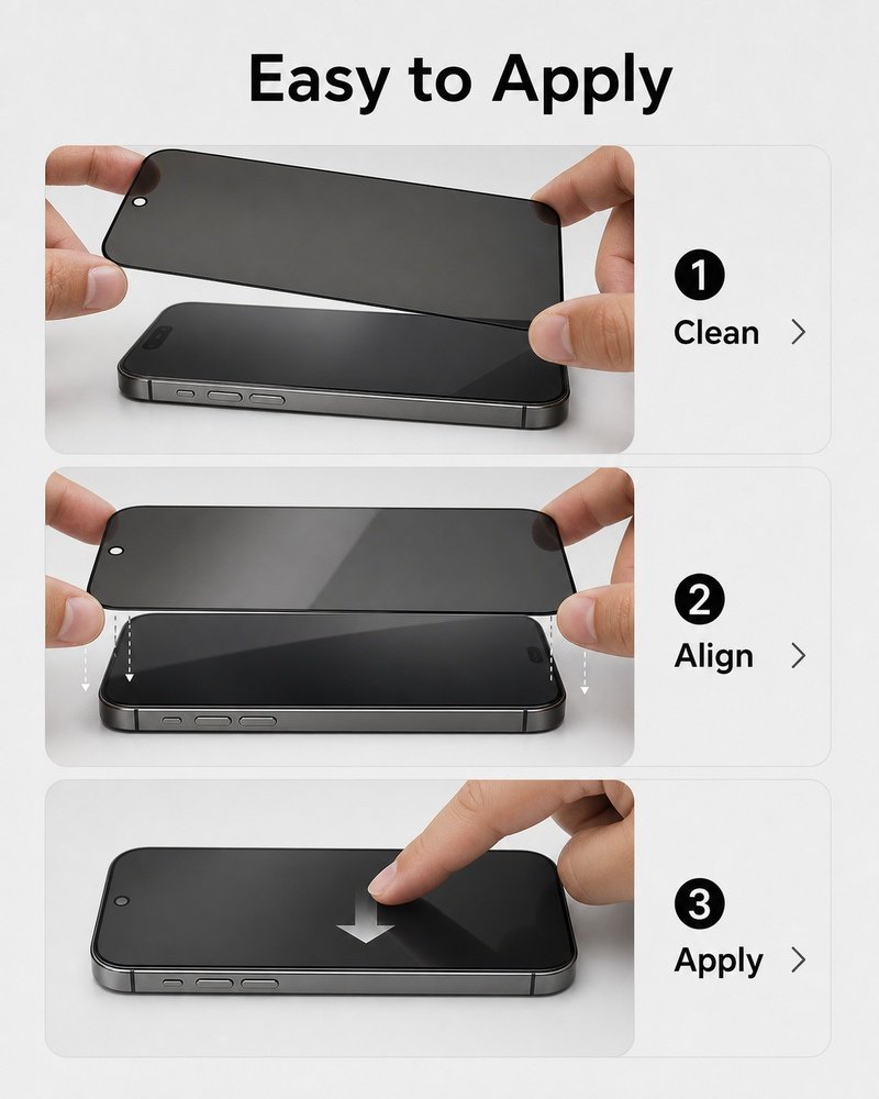 Grossiste Protège-écran Verre Trempé Anti-espion iPhone 18 Pro / 18 Pro Max - Image 3