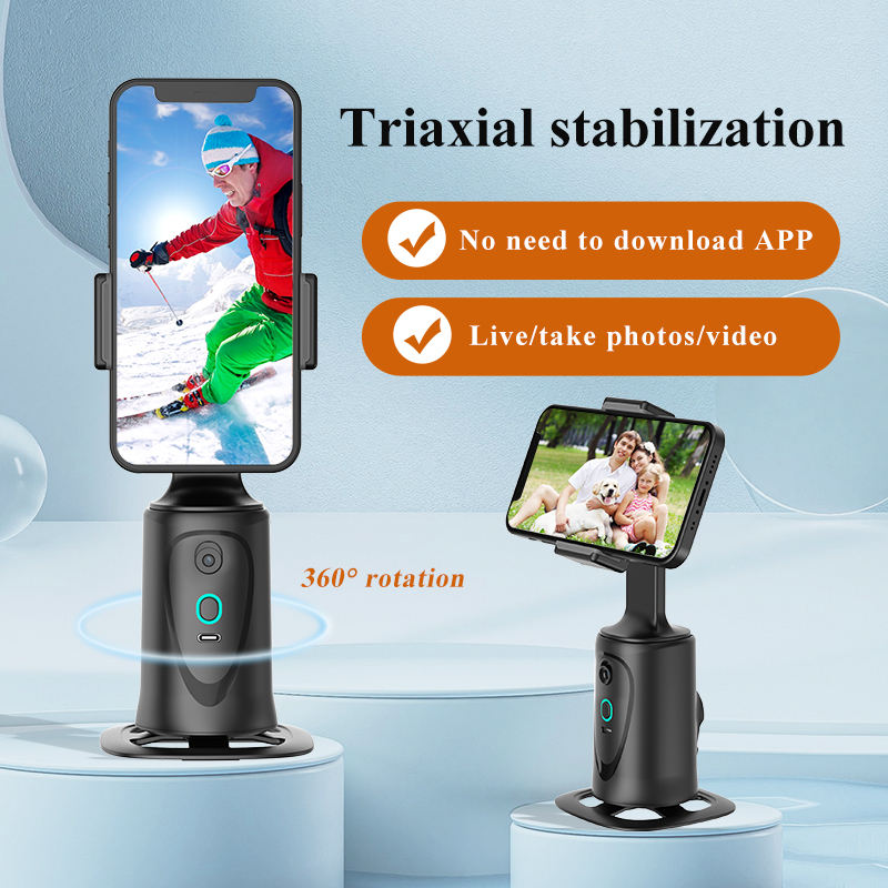 Wholesale Q9 AI Motion Tracking Phone Holder 360° Rotating Smart Gimbal Tripod for Vlog & Live Streaming - Image 2