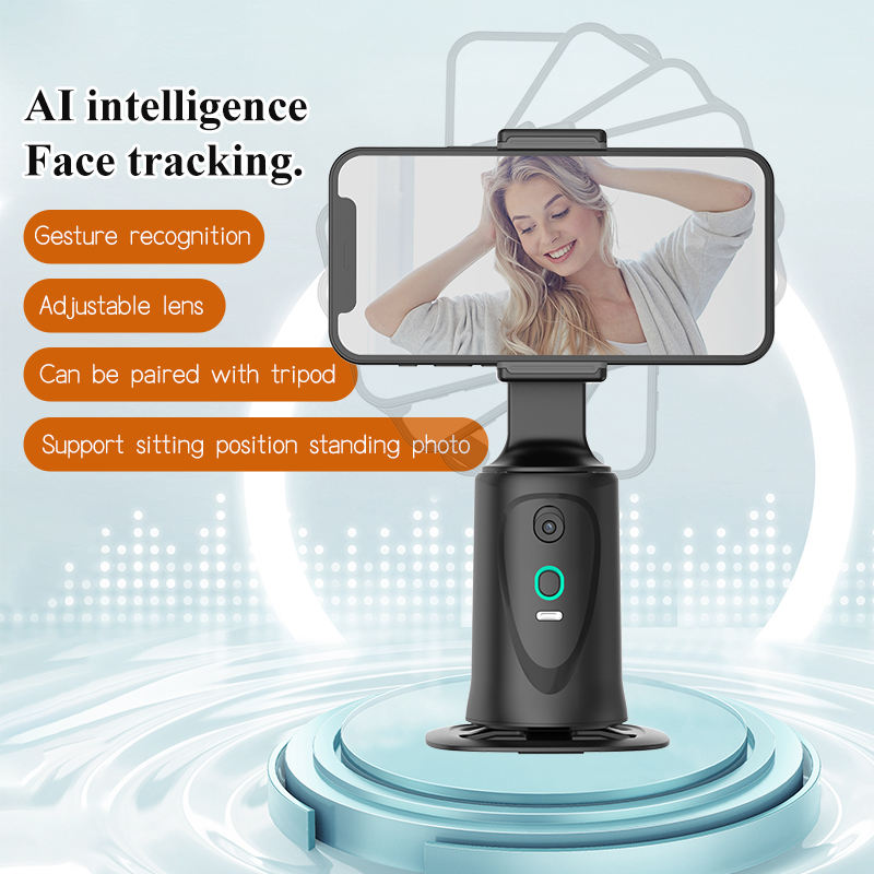 Wholesale Q9 AI Motion Tracking Phone Holder 360° Rotating Smart Gimbal Tripod for Vlog & Live Streaming - Image 3