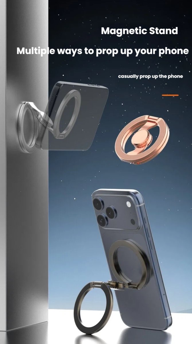 Wholesale Zinc Alloy Magnetic Fidget Spinner Phone Grip with Foldable Stand - Image 2