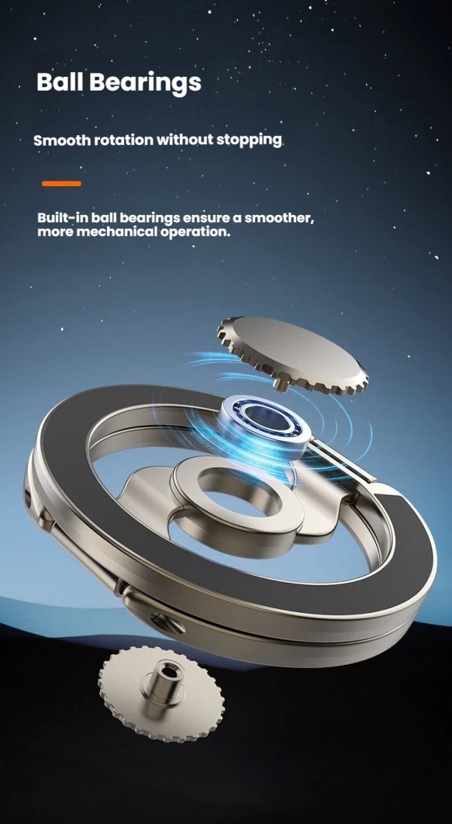 Wholesale Zinc Alloy Magnetic Fidget Spinner Phone Grip with Foldable Stand - Image 3